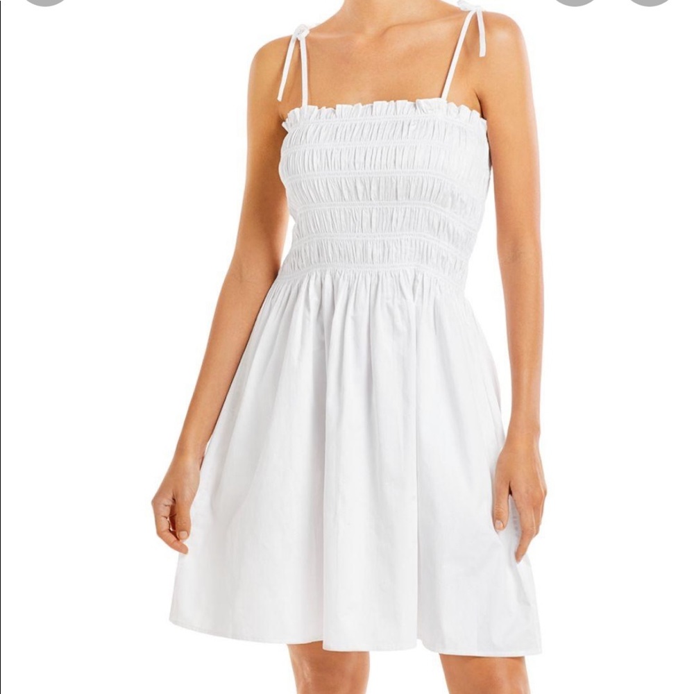Tory Burch White Smocked Short Dress - Picture 1 of 9